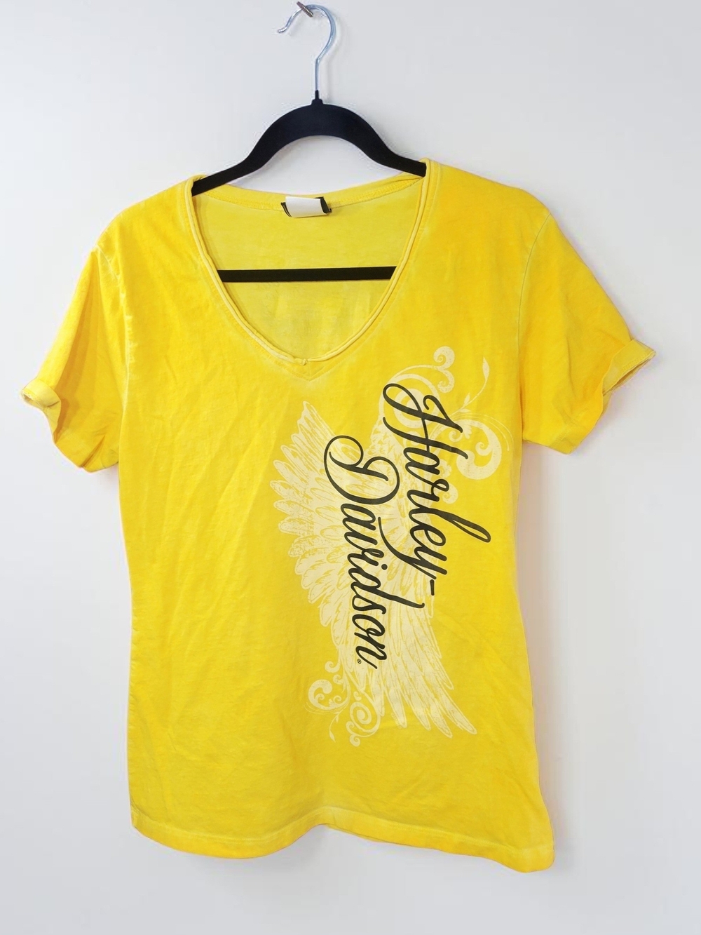Harley-Davidson Yellow V-Neck Graphic Tee